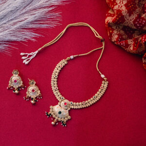 Royal Heritage Gold-Plated Imitation Necklace & Earrings Set | Quality Kundan Jewelry