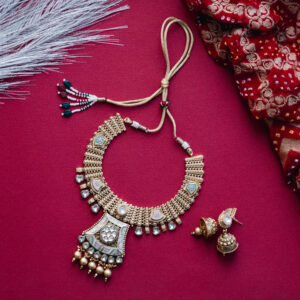 Handcrafted Traditional Necklace Set with Earrings | Antique Finish Ethnic Jewelry for Weddings & Festive Wear